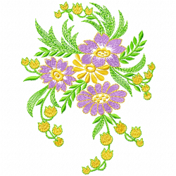 Flowers And Tree Embroidery Design 1